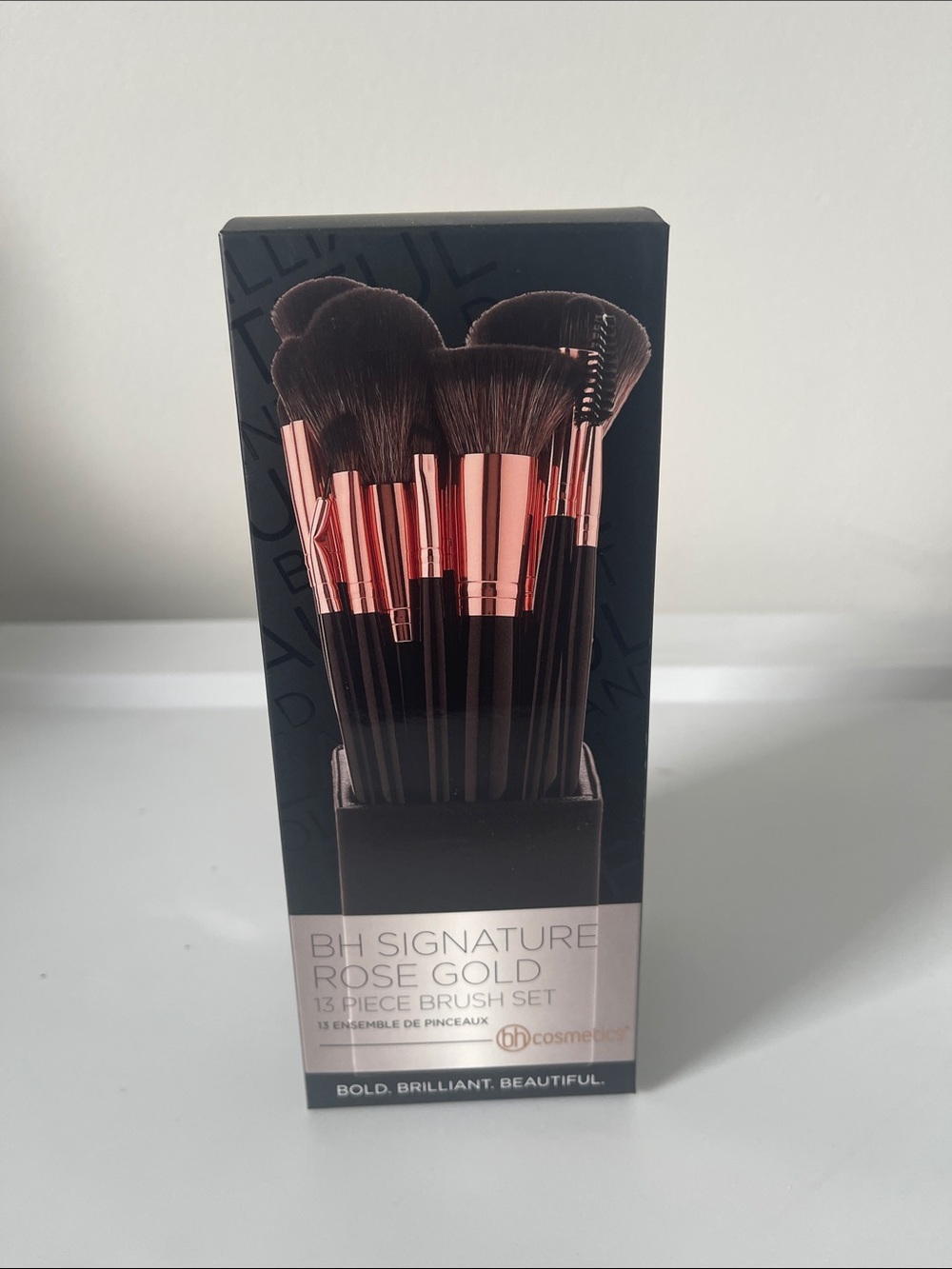 BH Cosmetics Rose Gold and Black 13-Piece Makeup Brush Set